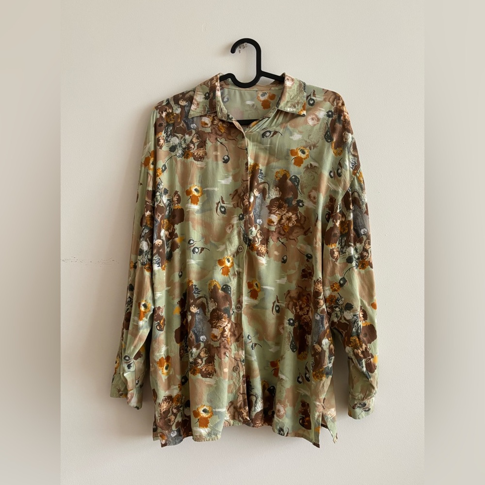 Vintage Made-in-Italy Floral Button-Up Shirt Milan Find